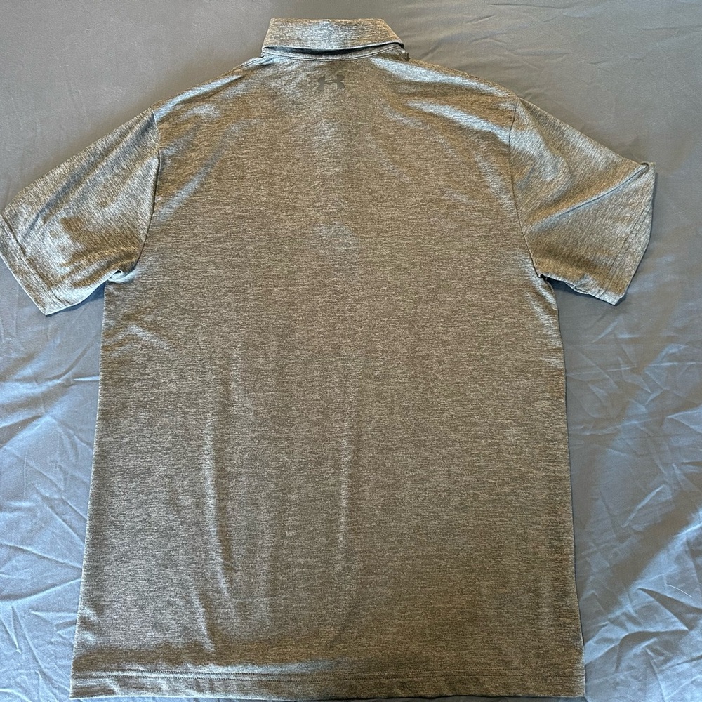 Under Armour Men's Heather Gray Golf‎ Polo Shirt - Picture 2 of 3